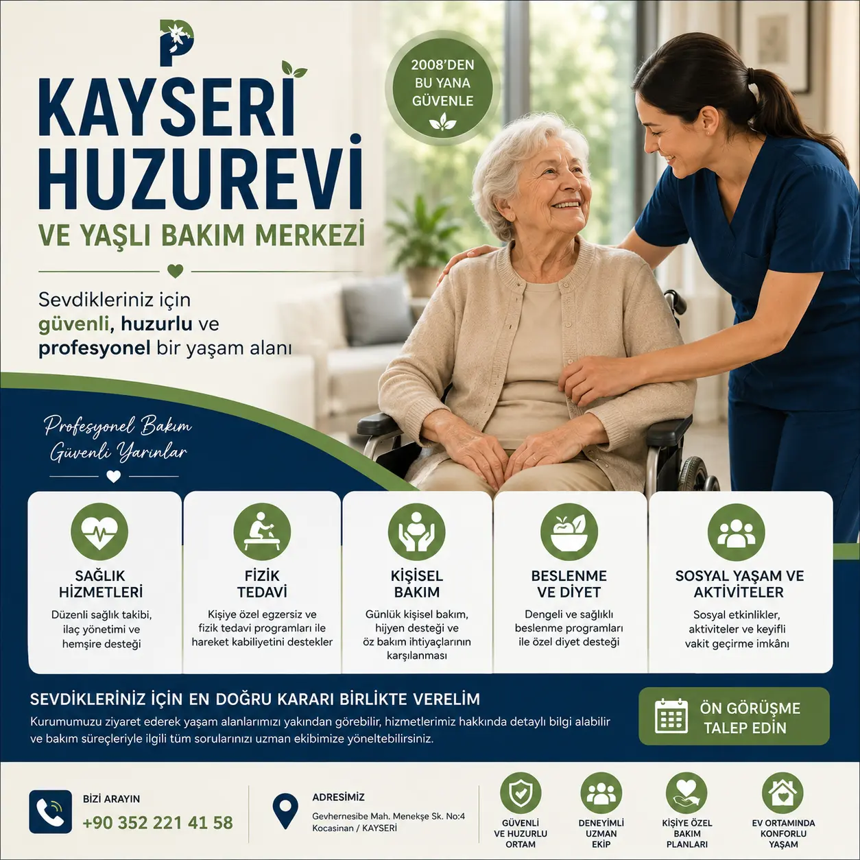 kayseri huzurevi ve yaşlı bakım merkezi